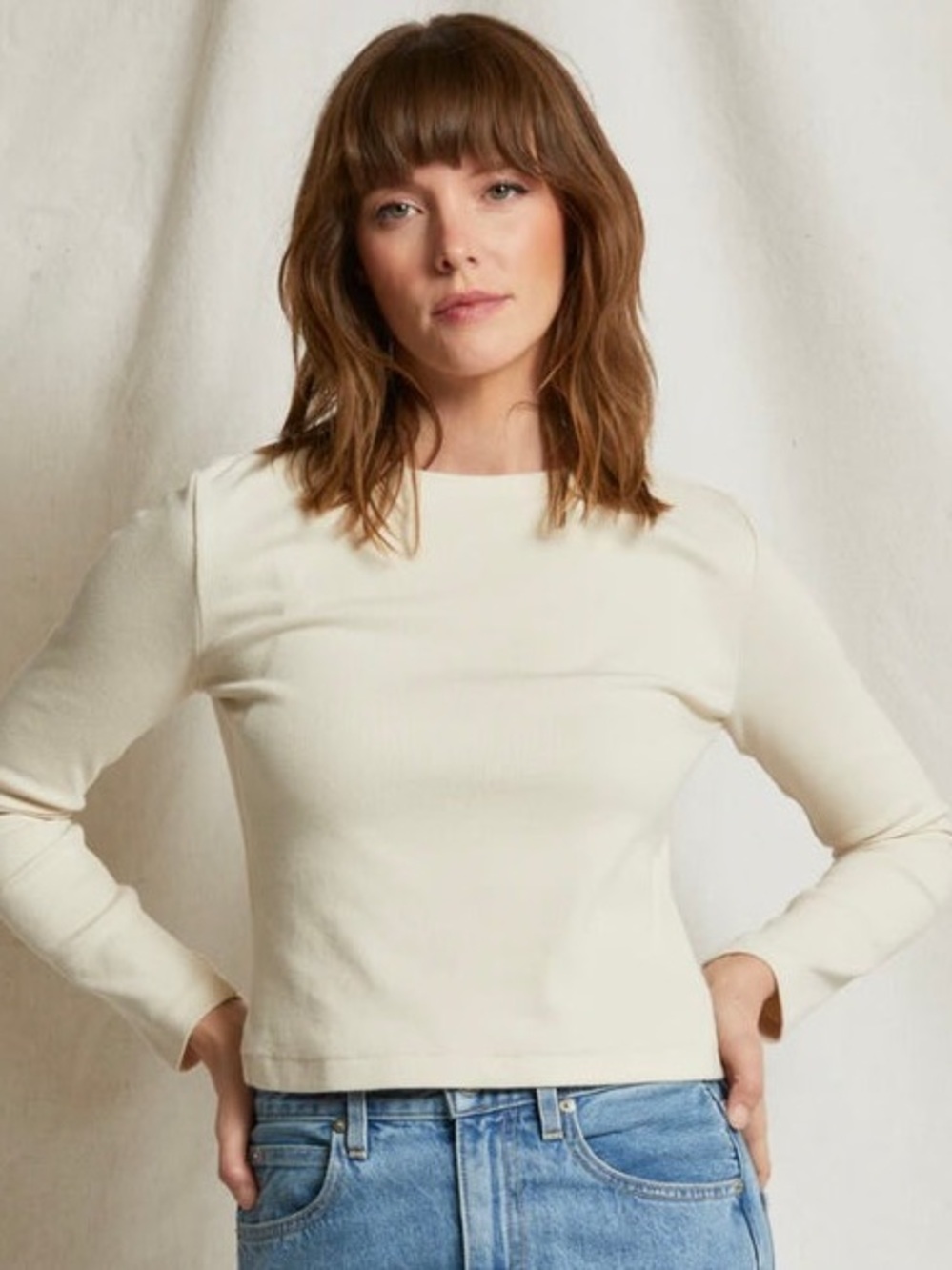 perfectwhitetee foxx long sleeve shirt